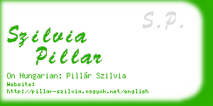 szilvia pillar business card