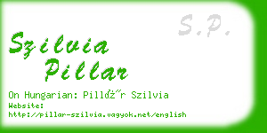 szilvia pillar business card